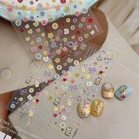 Kawaii 2PCS/Pack Embossed Bear DIY Stickers Scrapbook Sticker For Journal Material Nail Sticker Set