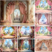 Yeele Princess Castle Photography Backdrop For Girls Birthday Party Baby Kids Portrait Decoration Background Photo Studio Props