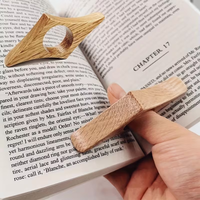 Polished Wooden Thumb Bookmark - One-Handed Reading Support for Quick Flipping, Ideal for Office and Book Enthusiasts
