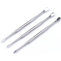 Smoke Cream Spoon Pipe Digging Tool Stainless Steel Handheld Scoops Non-stick Stirring Paste Rod Pipes Candle Carving Silver