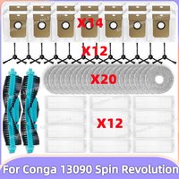 Fit For ( Cecotec Conga 13090 Spin Revolution / 11090 ) Vacuum Parts Main Roller Side Brush HEPA Filter Mop Cloth Dust Bag