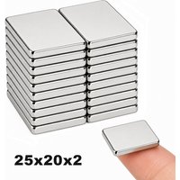 25x20x2 Neodymium Square Magnets Strong Permanent Magnetic Squares for Fridge Super Powerful Magnet Block Heavy Duty for Crafts