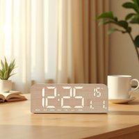 9 Inch Digital Wall Clock Temperature Date Week Timing Countdown Auto-Dimmer 2 Alarm 12/24H Large LED Alarm Clock USB Powered