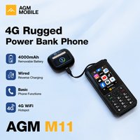 AGM M11 4G Rugged Phone IP68 Waterproof Feature Phone 4000mAh Emergency Charger Wi-Fi Hotspot Wired Reverse Charging for Outdoor