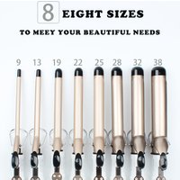 Temperature Setting Electric Hair Curler Long Curling Tong Wand 9-38mm Professional Hair Curling Iron LCD Screen
