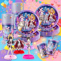 Kpop Themed Paper Plate Cup for Birthday Party Supplies Disposable Tableware Decoration Full Set Family Gathering Fashion