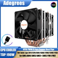 6 Heat Pipe CPU Air-Cooled Cooler 4Pin PWM PC Radiator Fan for Intel LGA 1366 1700 1200 1150 1151 1155 2011 X79 X99 AM3 AM4 AM5