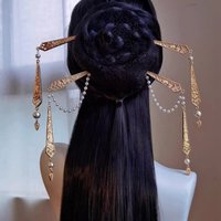 Long Gold Chinese Tassel Hairpin Accessories Headgear Ancient Princess Beauty Headdress Headwear 4 pieces Sets