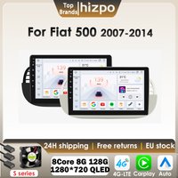 Hizpo 9-Zoll 1Din Android Autoradio für Fiat 500 2007-2014 Multimedia-Player Navigation GPS Carplay 4G DSP RDS BT AI 8G 128G 7862