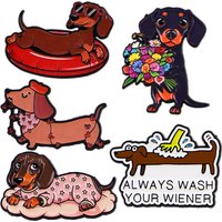1-2pcs/set Brown Dogs Enamel Pins Metal Brooch Backpack Hat Bag Collar Lapel Badges Men Women Fashion Jewelry Collection Gifts