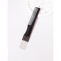 1PCS metal fork black carbon pull-up comb, curly comb and African split comb - thick hair care comb