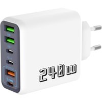 6 Ports USB C PD Charger 240W Quick Charge 3.0 Type C USB Phone Chargers Super Fast Charging Adapter For iPhone Samsung Xiaomi