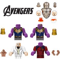 Building Blocks Anime Avengers Iron Man Thanos Mini Action Figures Bricks Models Educational Toys Brain Game For Gifts