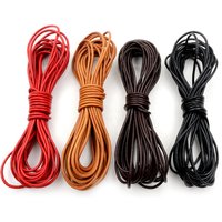 5 mt/los 1-3mm Neue 4 Farben Echtes Kuh Leder Runde Tanga Schnur DIY Armband Erkenntnisse Seil string Für Schmuck Machen