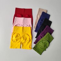 Peach Butt Workout Shorts Seamless Knitted Ripped Women's Quick-Dry Three-Quarter High-Waist Yoga Pants