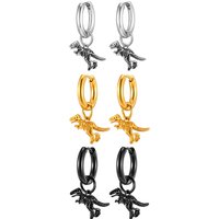 Men's Dinosaur Hoop Earring,Anti Allergy Tyrannosaurus Rex Skeleton Earrings,Jurassic Dinosaur Enthusiast Earring Gift