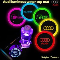 7 Color LED Car Cup Holder Light Luminous Coaster Water Cup Pad Accessories For Audi A3 A4 B8 8P B9 8V B6 A5 B7 A1 A6 C6 Q3 Q5