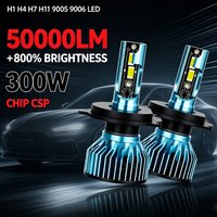2PCS Car Lights H7 H4 H1 9006 H11 9005 H8 H9 Super Bright 50000Lm LED Headlights High Low Beam Fog Light Bulb White 6000K 12V