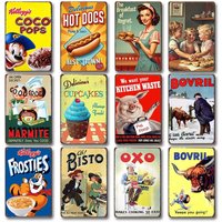 Retro Metal Tin Signs Vintage Food Ad Kitchen Wall Decor Home Art