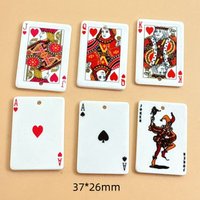 10Pc 32*26mm Acrylic Poker Pendants Funny Playing Cards Charms Fit Fashion Earrings Keychains Jewelry Making DIYJewelry Findings
