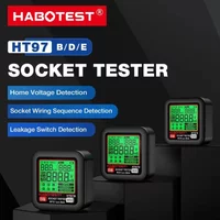 HABOTEST HT97B/D/E Digital Socket Tester GFCI RCD Outlet Detector LCD Voltage Display Wiring Fault Leakage Switch Checker