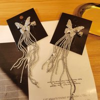 1PC Silver Butterfly Hair Clips, Rhinestone Tassel Decor, Glamorous Retro-Style Hair Accessories For Women,Stylish Daily Wear