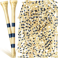 100pcs 83mm Bulk Natural Bamboo Golf Tee Eco-Friendly Durable Golf Tees