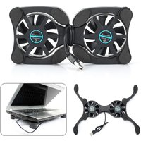 Foldable Cooling Pad Laptop Cooler with Double Fans Laptop Stand USB Powered for 7-15 inch Notebook PC LCD Display Cooler Holder