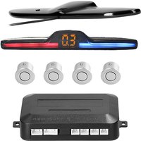 Auto-Rückwärtsradar-Kit, Parkplatz-Sensorsystem für Fahrzeuge mit 4-Sensoren, Backup-Assistent-System mit LED-Entfernungsanzeige, Tonwarnung