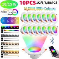 10-1PCS WiFi Smart LED Downlight RGB LED Bulb Tuya Dimmable Downlight AC85-265V Bluetooth-Compatible Lamp