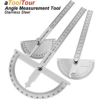 Angle Meter Measure Protractor Ruler Metal Finder 180 Degree Guage Goniometer Stainless Steel Woodworking Wood Measurement Tool