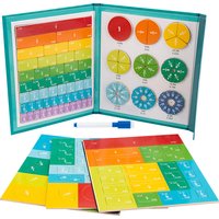 Magnetic Fraction Tiles Division Board - Educational Math Counting Game with Interactive Circles for Youngsters