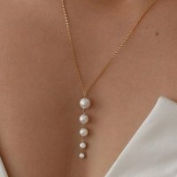Elegant and Simple Imitation Pearl Tassel Necklace For Women Daily Wear Wedding Birthday Party Temperament Jewelry
