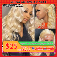 WowAngel #613 13x6 HD Lace Full Frontal Wigs Blond Body Wave Human Hair Wigs Skins Melted Deep Parting Brazilian Hair For Women