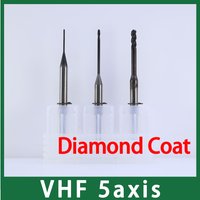 VHF 5-Achsen-KADCAM-Werkzeuge, 40 mm Länge, mit Diamantbeschichtung zum Fräsen von Zirkonoxidblöcken