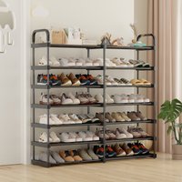 Shoe Rack with Increased Width for 4-5-6-7 Layers, Shoe and Boot Storage Rack, Space-Saving Storage Rack, Stackable, Suitable for Home Shoe Storage Cabinets, Simple Shoe Storage for School