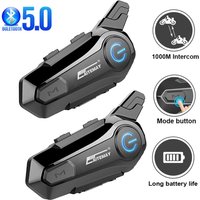 Bluetooth Headphone Motorcycle Helmet Intercom Headset 1000M For 2 Rider Intercomunicador Moto Wireless Interphone Handfree Call