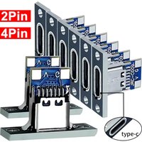 5/20pcs Type-C USB Jack 3.1 Type-C 2/4 Pin Female Connector Jack Charging Port USB 3.1 Type C Socket with Fixing Plate