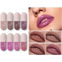Pudaier mini capsule lip glaze, non-stick and non-fading lip gloss, mirror-finished moisturizing lip gloss