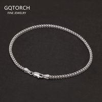 2mm 925 Sterling Silver Franco Chain Necklace & Bracelet with Lobster Clasp Men Boy Women High Polished Punk Rock Party Jewelry