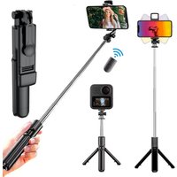 BSLIUFANG Monopod Remote Shutter Fill Light for iPhone Samsung Xiaomi Phone Holder Mini Tripod Wireless Bluetooth Selfie Stick