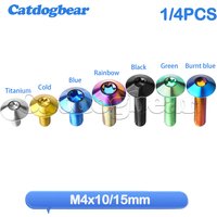 Catdogbear 1pcs/4pcs Titanium Bolts Bicycle Screw M4x10 15mm Torx Head Bolt for Motorcycle Bicycle Fastener Accessory
