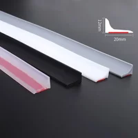 1/2/3m Washroom Water Retaining Strip Self-adhesive Silicone Door Seal Retaining Strip Separation Shower Water Stopper Strip