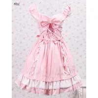 Apring/Summer Ainclu New Arrival Cemavin Womens Cotton Pink Bow White Lacy Sweet Cute Lady Lolita Dress Free Shipping