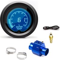 2'' 52mm Car Water Temp Gauge LCD Digital Display 40~140 ℃ With Water Temp Sensor Water Temp Joint Pipe Sensor Adapter 1/8NPT