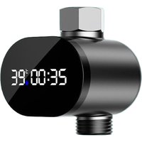 LED Digital Water Thermometer for Showers with Water Flow Electricity Generation and Easy Installation Features
