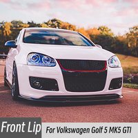 For Volkswagen Golf 5 MK5 GTI Car Front Bumper Spoiler Lip Carbon Fiber Look/Gloss Black Lower Splitter Body Protector Kit