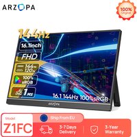 ARZOPA 16.1 inches Portable Monitor,144hz,100%sRGB,1080P FHD,IPS Screen, External Second Screen for Laptop/PC/PS5/Mac/Xbox Z1FC