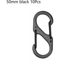 10Pcs S Type Mini Keychain Hook Stainless Steel Carabiner With Lock Anti-Theft Outdoor Camping Backpack Buckle Key-Lock Tool