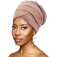 Women Muslim Turban Head Wrap Turban Hat African Headband Hair Care Solid Color Cotton Turbante Long Tail Bonnet Hijab Caps